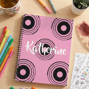 Geometric pink aesthetic Spiral Notebook for her