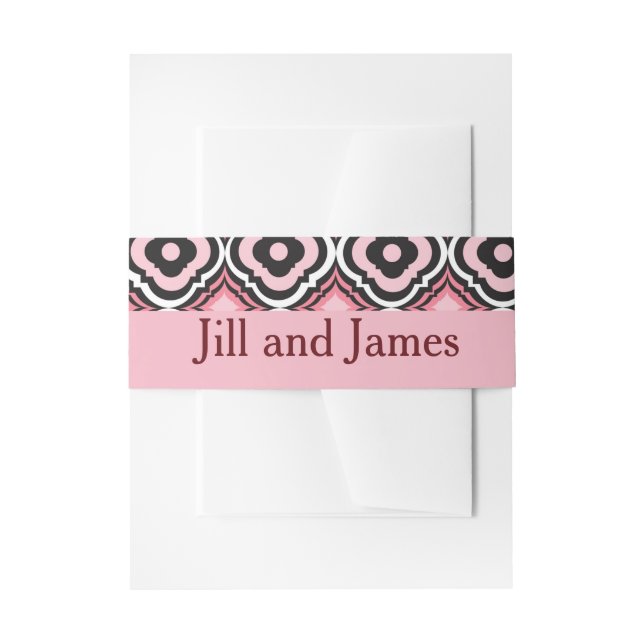 Geometric Pink and Black Invitation Belly Band (Front Example)