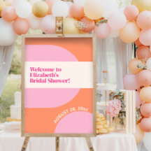 Geometric Pink and Orange Welcome Sign