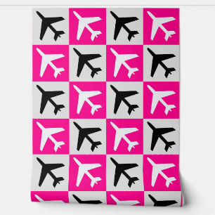 Geometric Pink Aviation Flying Jets Aeroplane Wallpaper