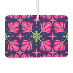 Geometric Pink Floral Petals Abstract pattern Car Air Freshener