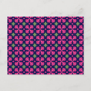 Geometric Pink Floral Petals Abstract pattern Postcard