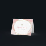 Geometric Pink & Gold Bat Mitzvah Thank You Card<br><div class="desc">This modern and chic Bat Mitzvah thank you card features a white background with faux gold geometric frames in pink. Personalise it for your needs. You can find matching products at my store.</div>