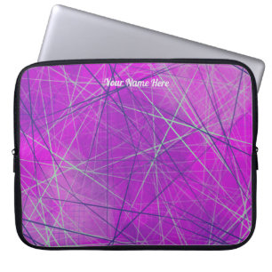 Geometric Pink Network Digital Abstract Laptop Sleeve
