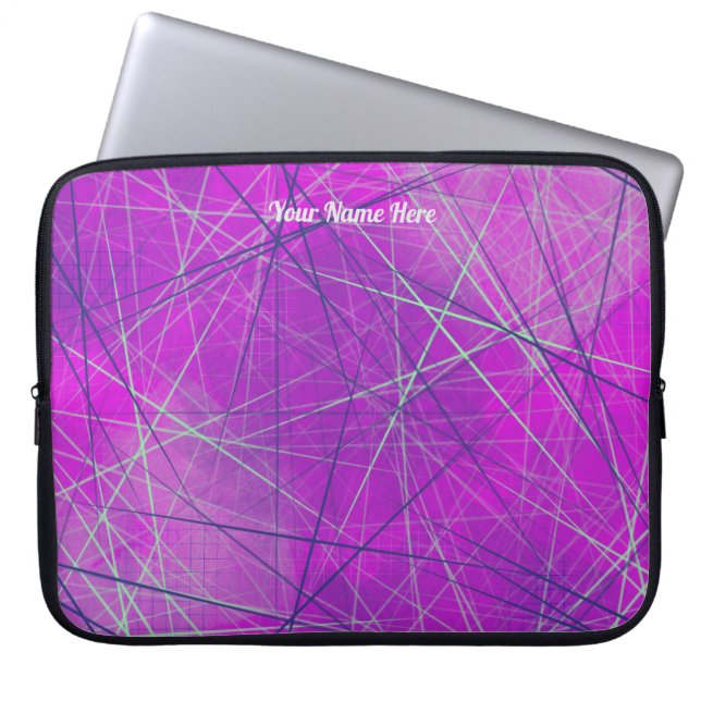 Geometric Pink Network Digital Abstract  Laptop Sleeve (Front)