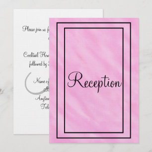 Geometric Pink Watercolor Reception Monogram Invitation