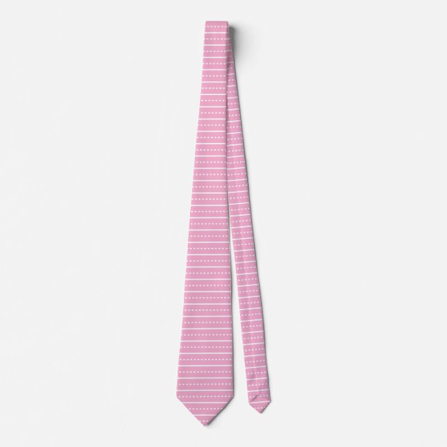 Geometric Pink White Pattern Tie (Front)