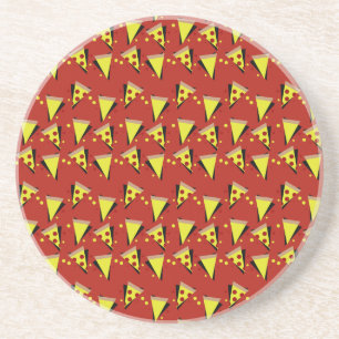 Geometric Pizza Pepperoni Italian Slice Coaster