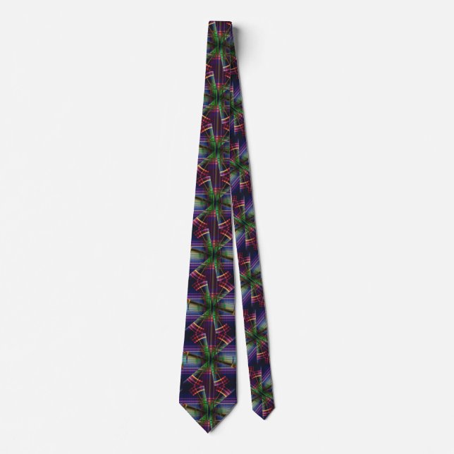 Geometric Plaid Pattern Necktie (Front)