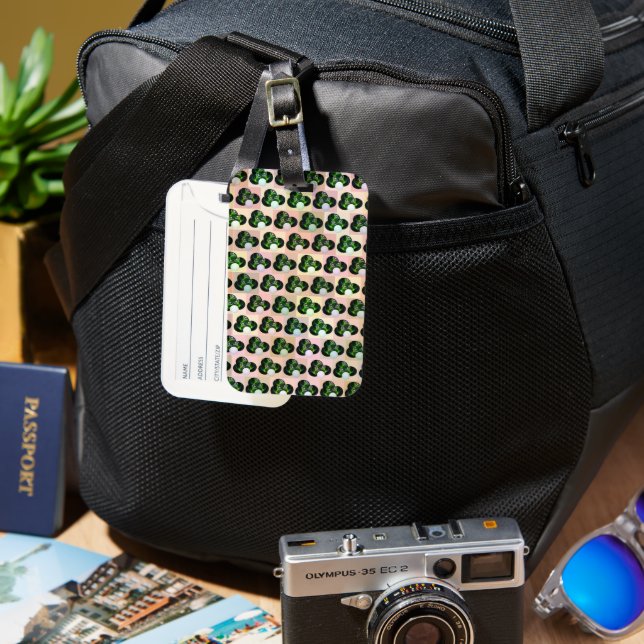 Geometric Play: Checked Lawn Bowls in Block Art Luggage Tag (Front & Back)