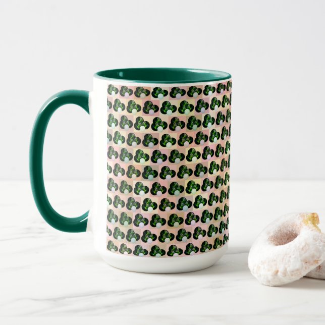 Geometric Play: Checked Lawn Bowls in Block Art Mug (With Donut)