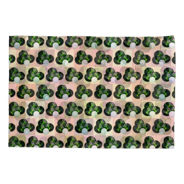 Geometric Play: Checked Lawn Bowls in Block Art Pillowcase (Back)