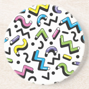 Geometric Play: Doodle Shapes Pattern Coaster