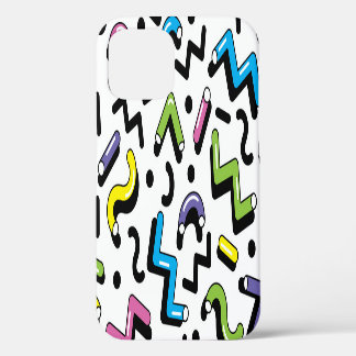 Geometric Play: Doodle Shapes Pattern iPhone 12 Case