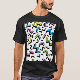 Geometric Play: Doodle Shapes Pattern T-Shirt