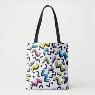Geometric Play: Doodle Shapes Pattern Tote Bag