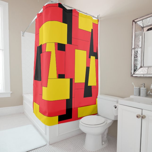 Geometric Pleasure Shower Curtain (In Situ)