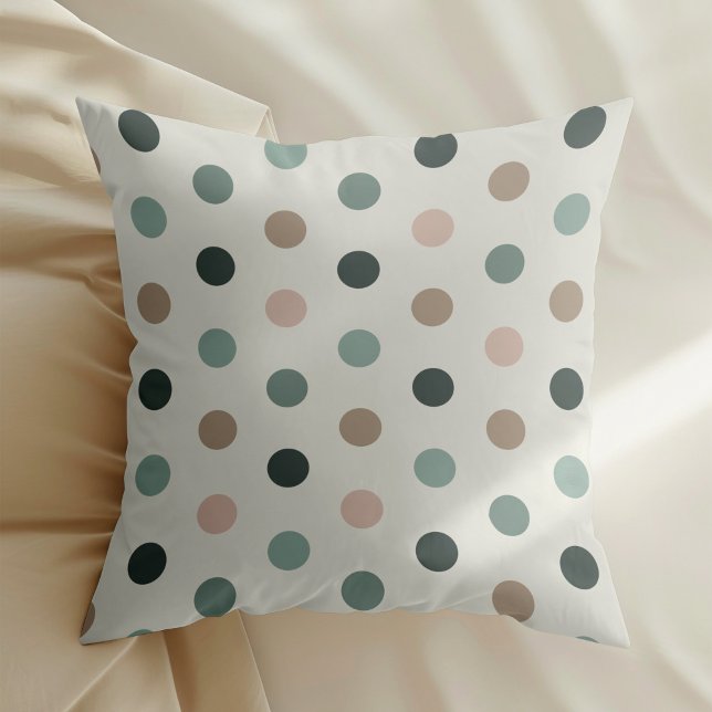 Geometric polka dot pattern in blue and pink tones cushion (Creator Uploaded)
