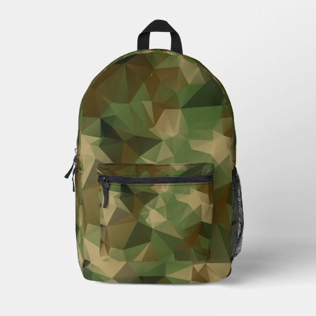 Geometric Polygon Camouflage Printed Backpack (Front)