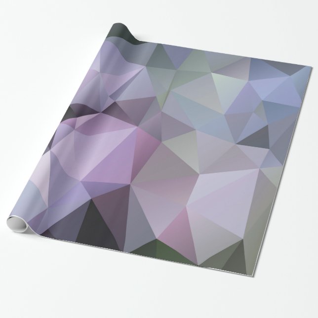 Geometric Polygon Wrapping Paper -Spring Hydrangea (Unrolled)