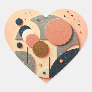 Geometric Polygonal Aesthetic Pink Pastel Abstract Heart Sticker