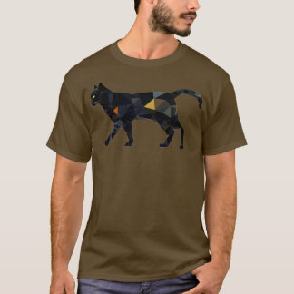Geometric Polygonal Triangles Pattern Cat Gifts Fu T-Shirt