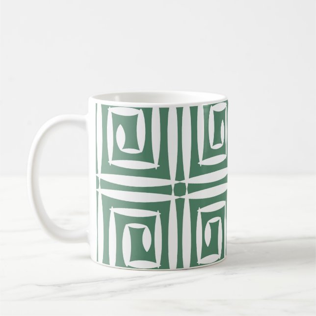 Geometric Polygons Vintage Seamless Pattern Coffee Mug (Left)