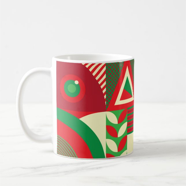 Geometric Pop: Colourful Abstract Tiles. Coffee Mug (Left)