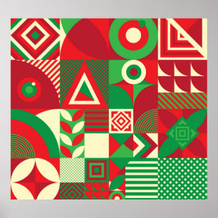 Geometric Pop: Colourful Abstract Tiles. Poster