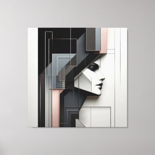 Geometric Portrait Study Canvas Print
