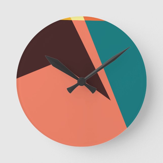  Geometric poster for summer Round Clock (Front)