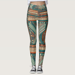 Geometric "Prairie Style" Stained Glass  Leggings
