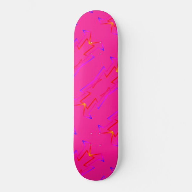 Geometric Pre-Built Complete  Pink Skateboard (Front)
