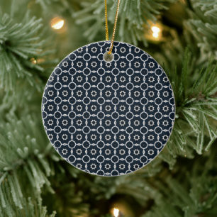 Geometric printed ceramic tree decoration