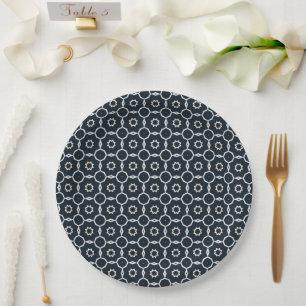 Geometric printed paper plate