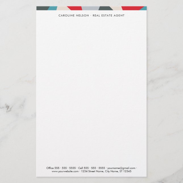 Geometric Professional Real Estate Stationery (Front)