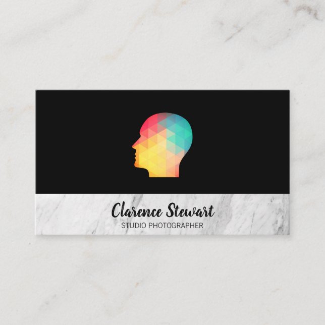 Geometric Profile Business Card (Front)