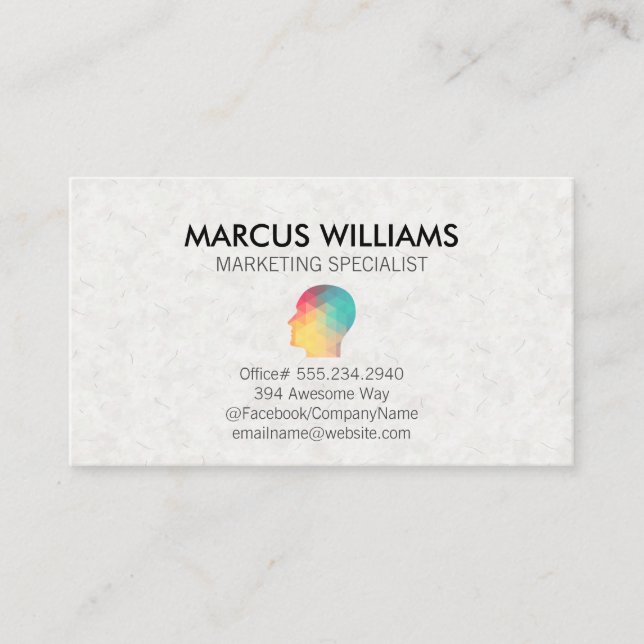 Geometric Profile Business Card (Front)