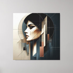 Geometric Profile Composition Canvas Print