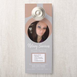 Geometric Public Notary Service Photo  Door Hanger