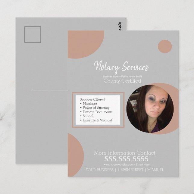 Geometric Public Notary Service Photo Flyer Postcard (Front/Back)