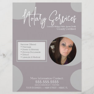 Geometric Public Notary Service Photo Script Flyer
