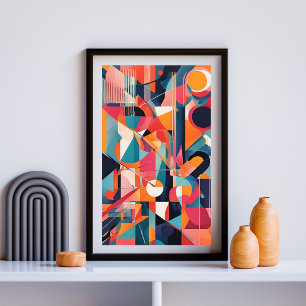 Geometric Pulse of Colour Poster