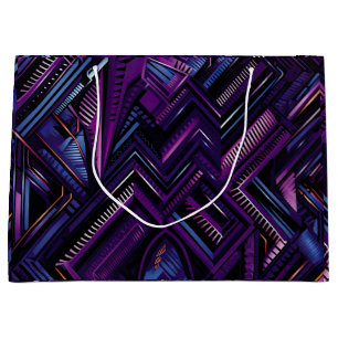 Geometric Purple Afro Fusion Wrapping paper Large Gift Bag