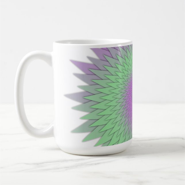 Geometric Purple and Green Coffee Mug (Left)
