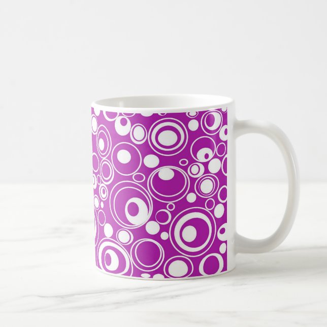 Geometric Purple Circles Coffee Mug (Right)