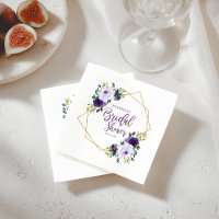 Geometric Purple Gold Floral Bridal Shower