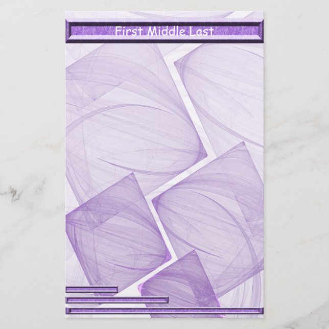 Geometric Purple Shades Personalised Stationery (Front)