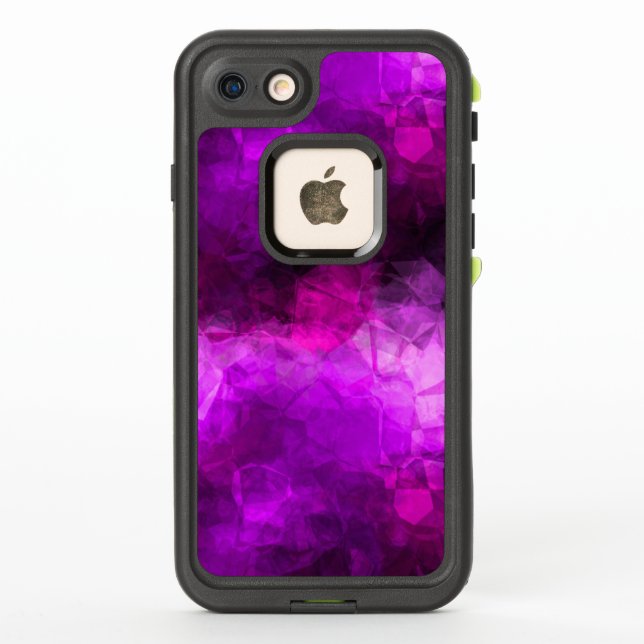 Geometric Purples Abstract Pattern LifeProof iPhone Case (Back)