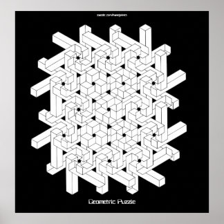 GEOMETRIC PUZZLE Retro Poster